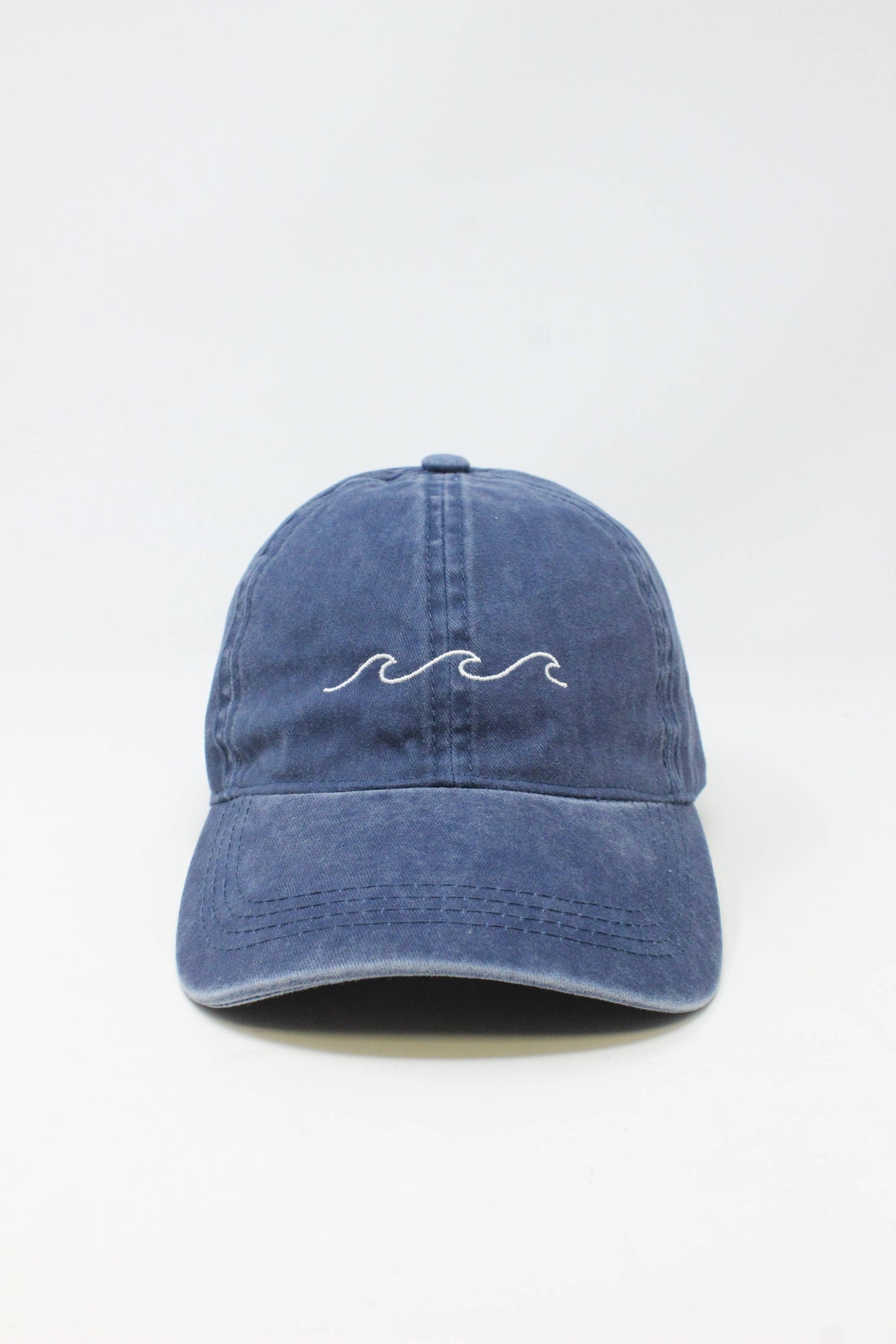 Waves Washed Baseball Cap: White