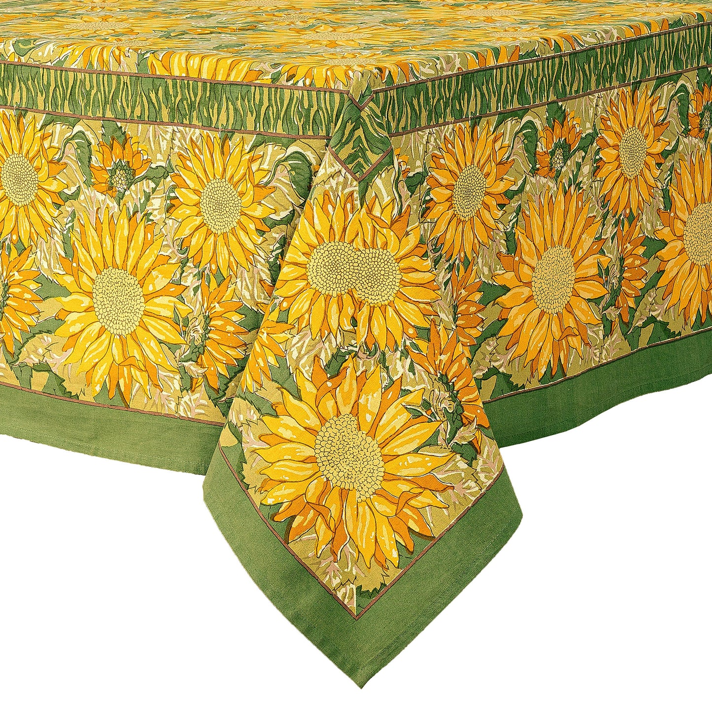 Sunflower Yellow& Green | French Tablecloths: 59" x 59"