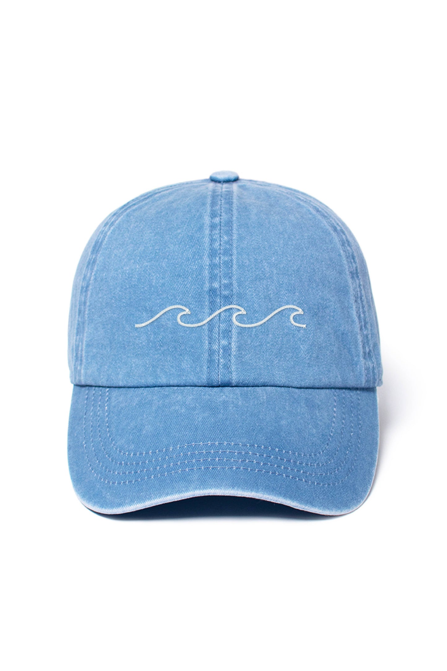Waves Washed Baseball Cap: White