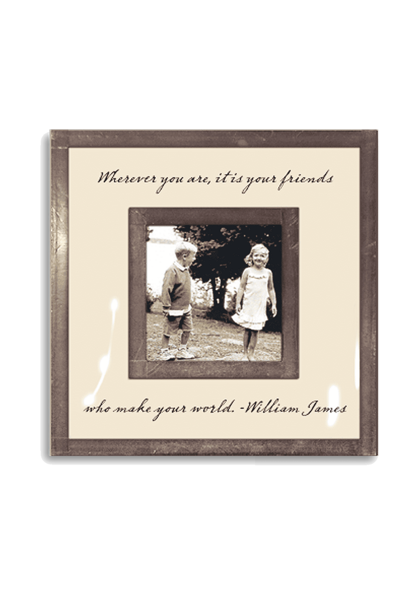 Wherever You Are it Is Your Friends 3"x 3" Copper & Glass Ph