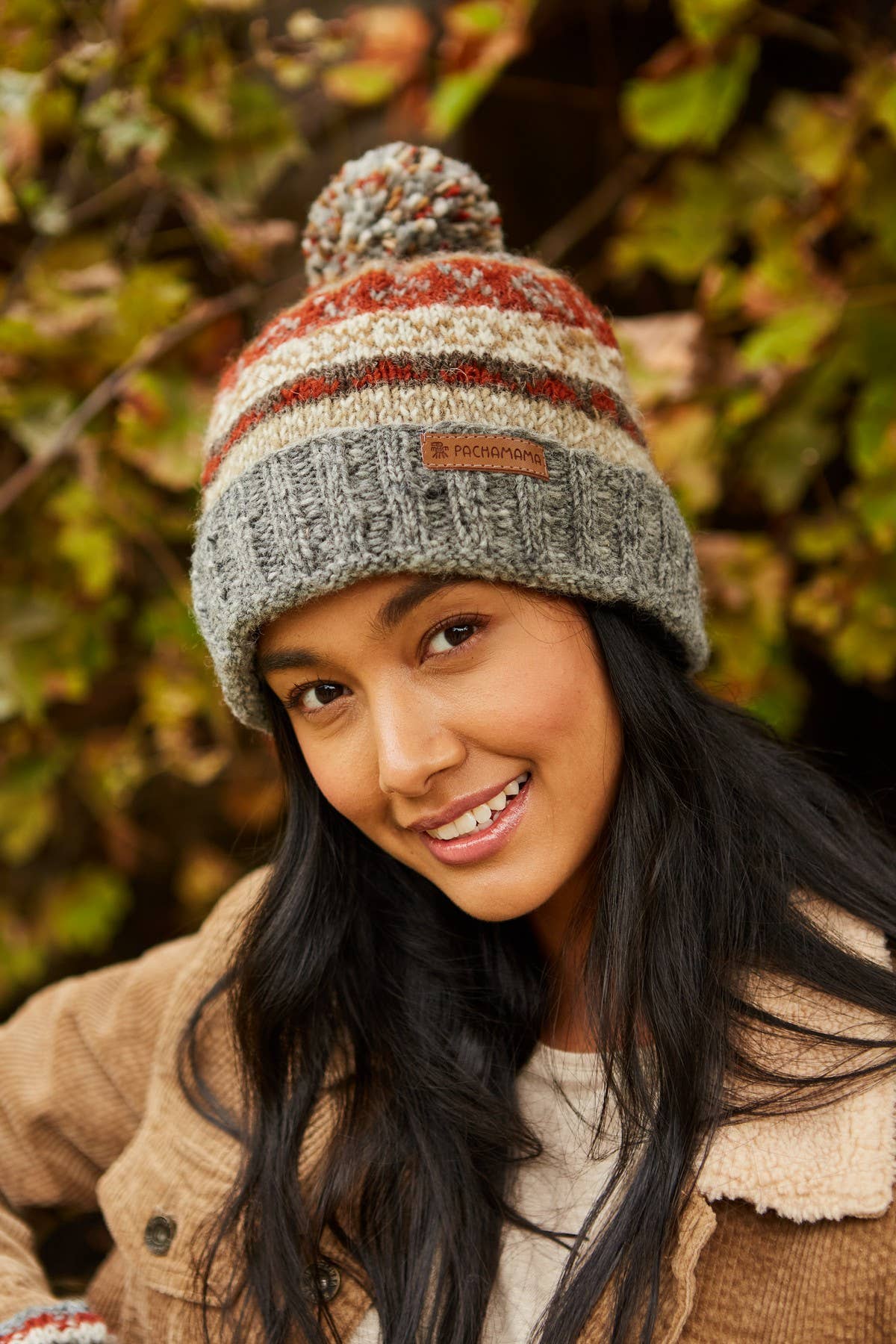 Classic Fair Isle Bobble Hat Grey Grey