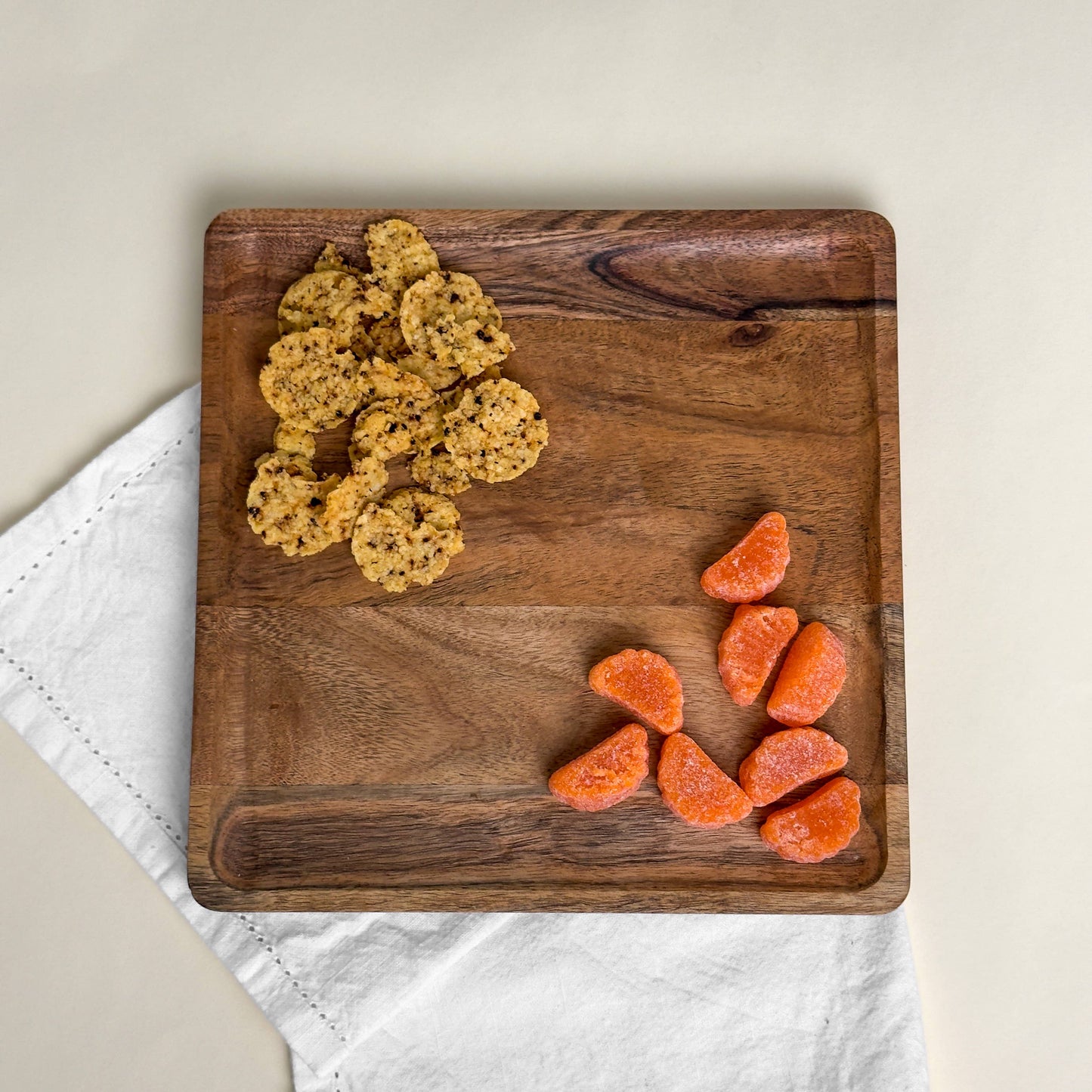 Large Natural Wood Square Tray