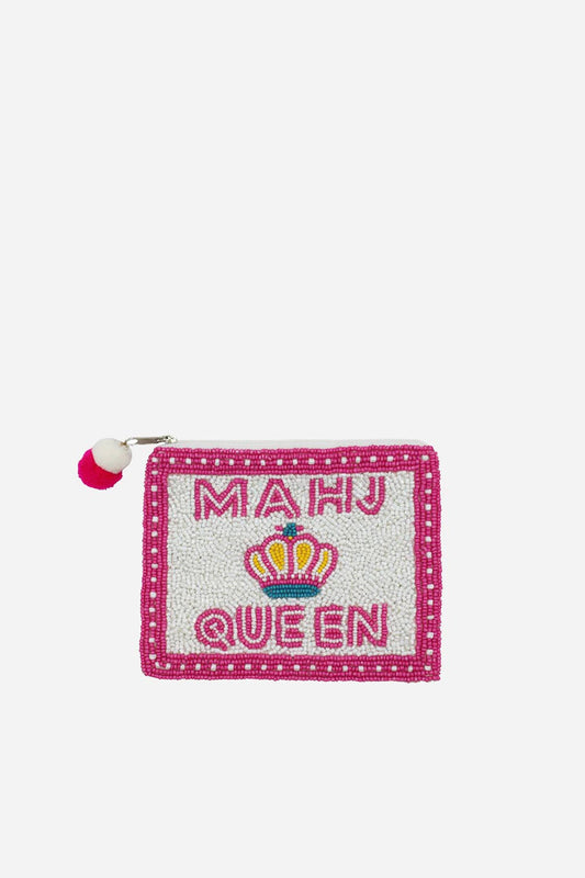 Mahj Queen Beaded Coin Pouch