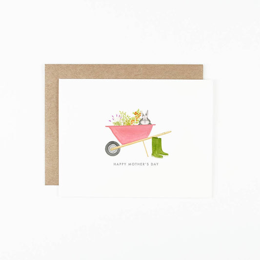 Bunny in a Wheelbarrow Card