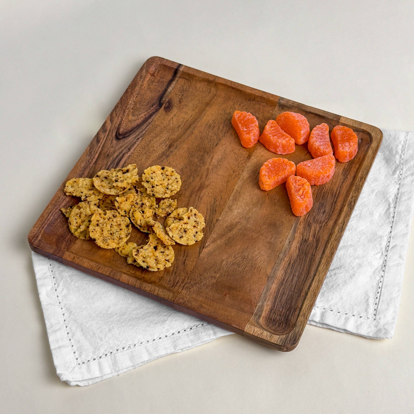Large Natural Wood Square Tray