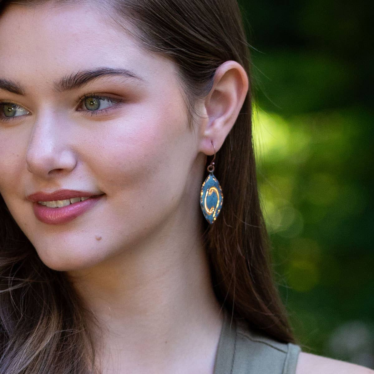 Patina Spiral of Spruce Earrings