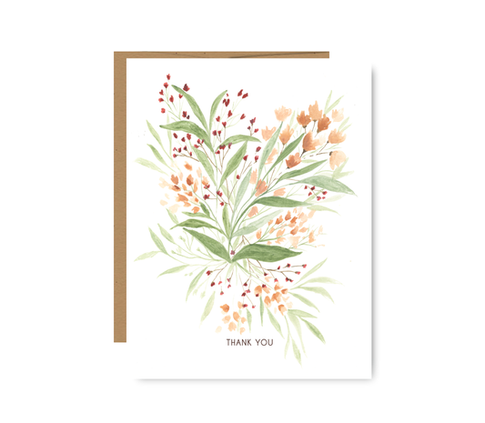 Floral Bouquet Thank you greeting card