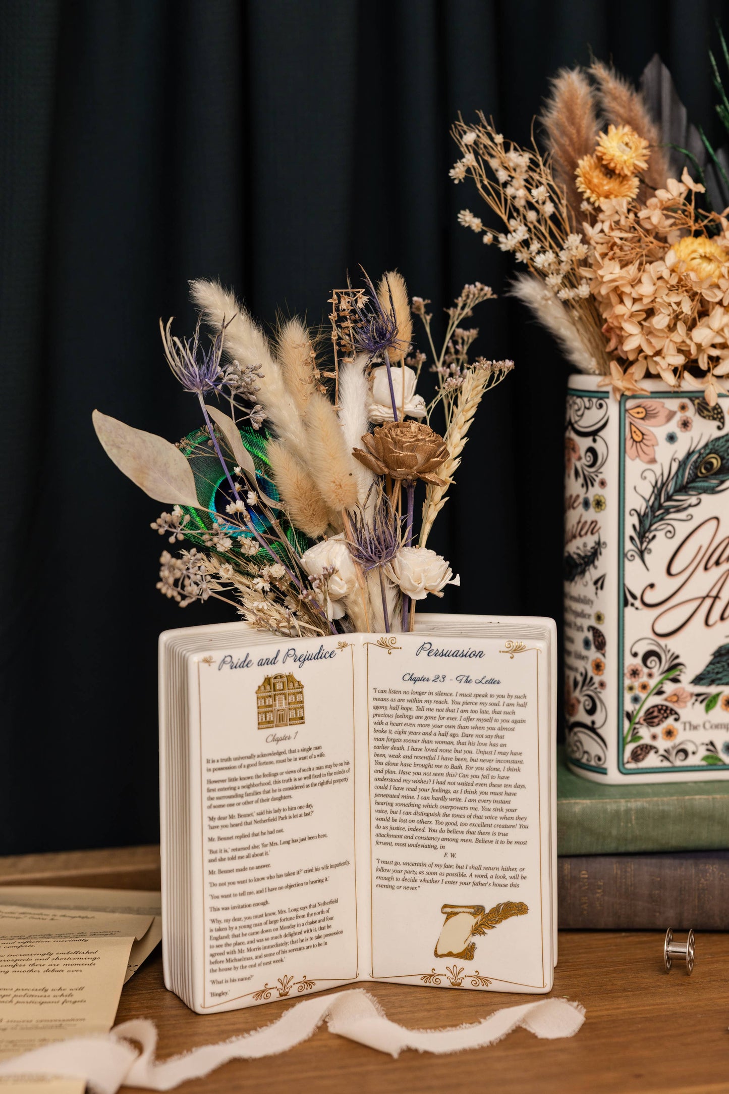 Open Book Vase - Jane Austen Collection