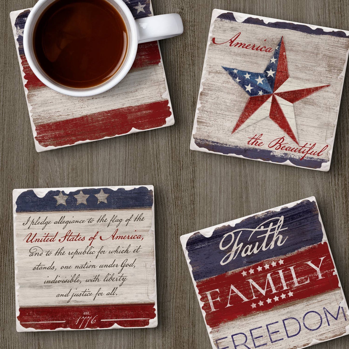 Americana Assorted Coaster 4 Pack
