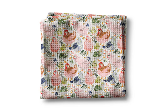 Chicken Chick Colorful Farm Garden Coop Floral Kitchen Towel