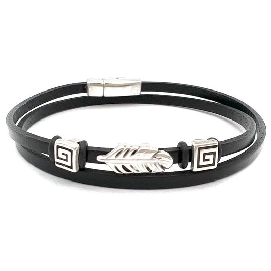 WP Silver Feather Wrap Black / Medium