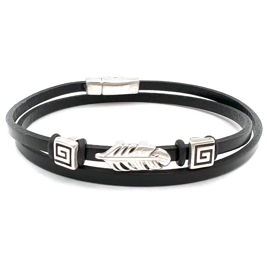 Silver Feather Wrap : Brown / Medium