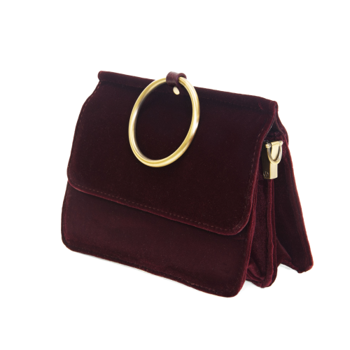 Aria Ring Bag - Burgundy Velvet