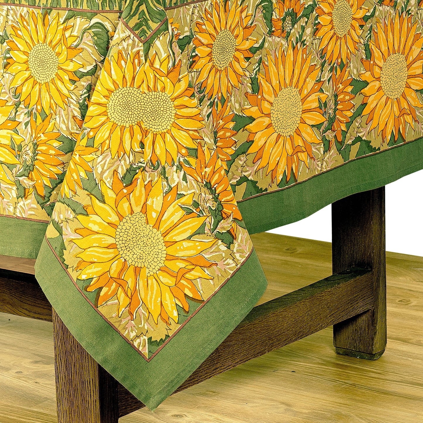 Sunflower Yellow& Green | French Tablecloths: 59" x 59"