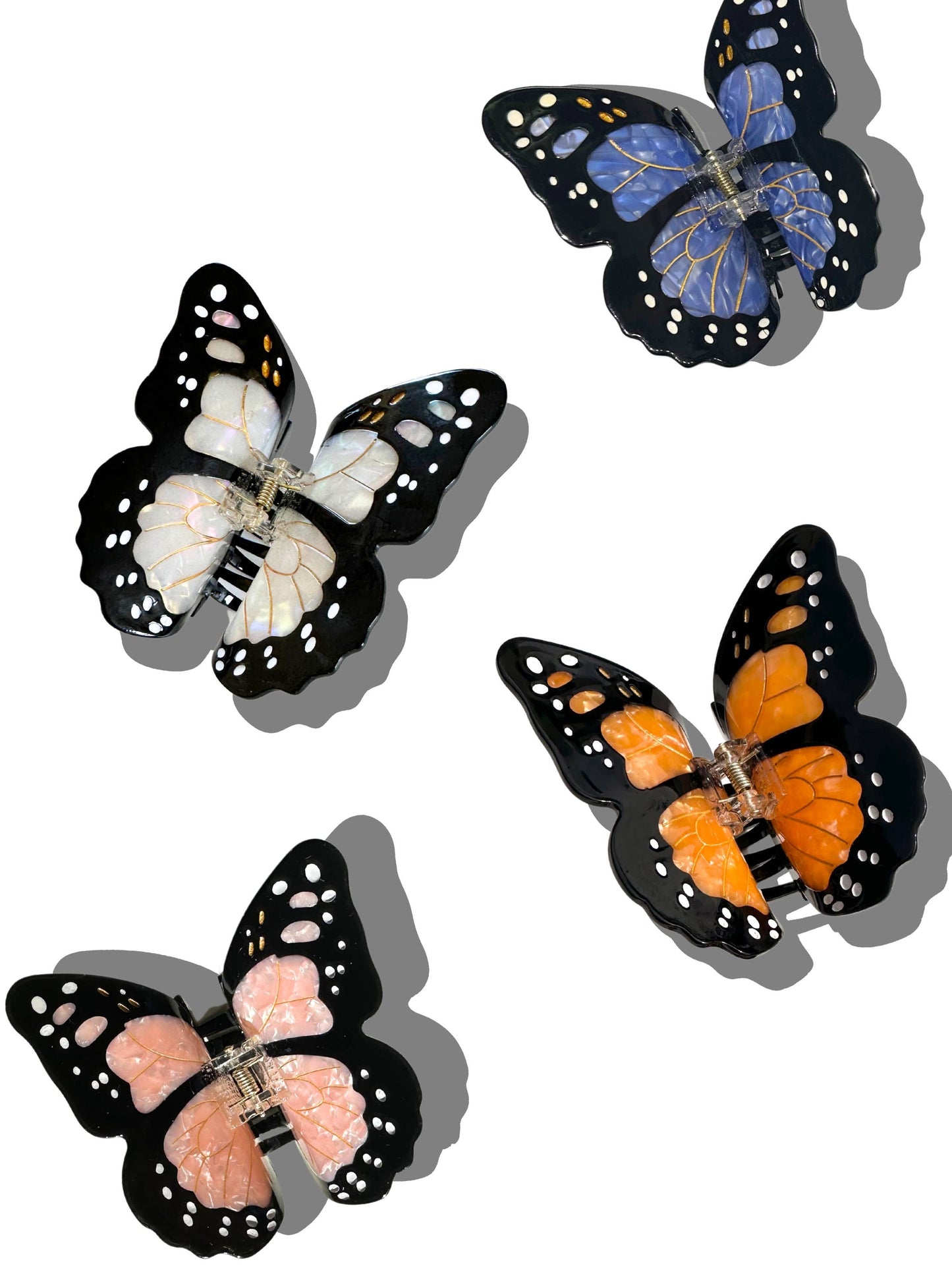 Monarch Butterfly Claw Hair Clip: Orange