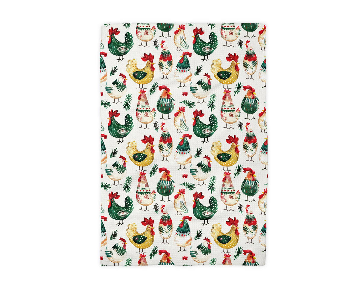 Christmas Chicken Collage Towel