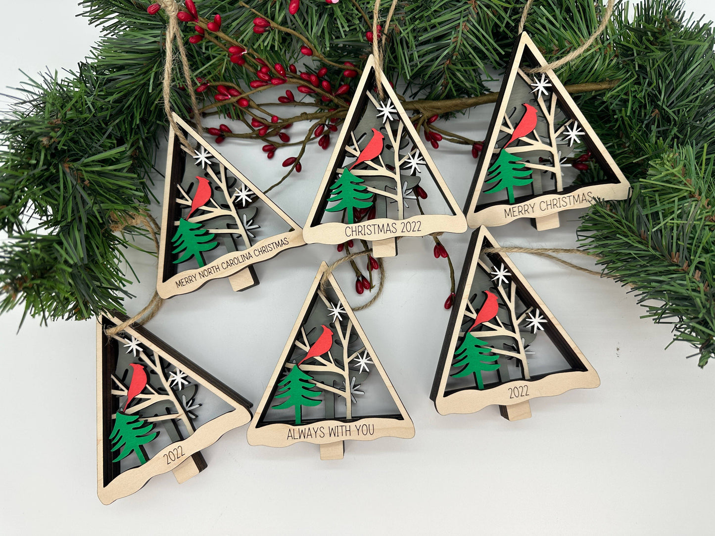 Wood Layered Cardinal Ornament - Dalton Elementary