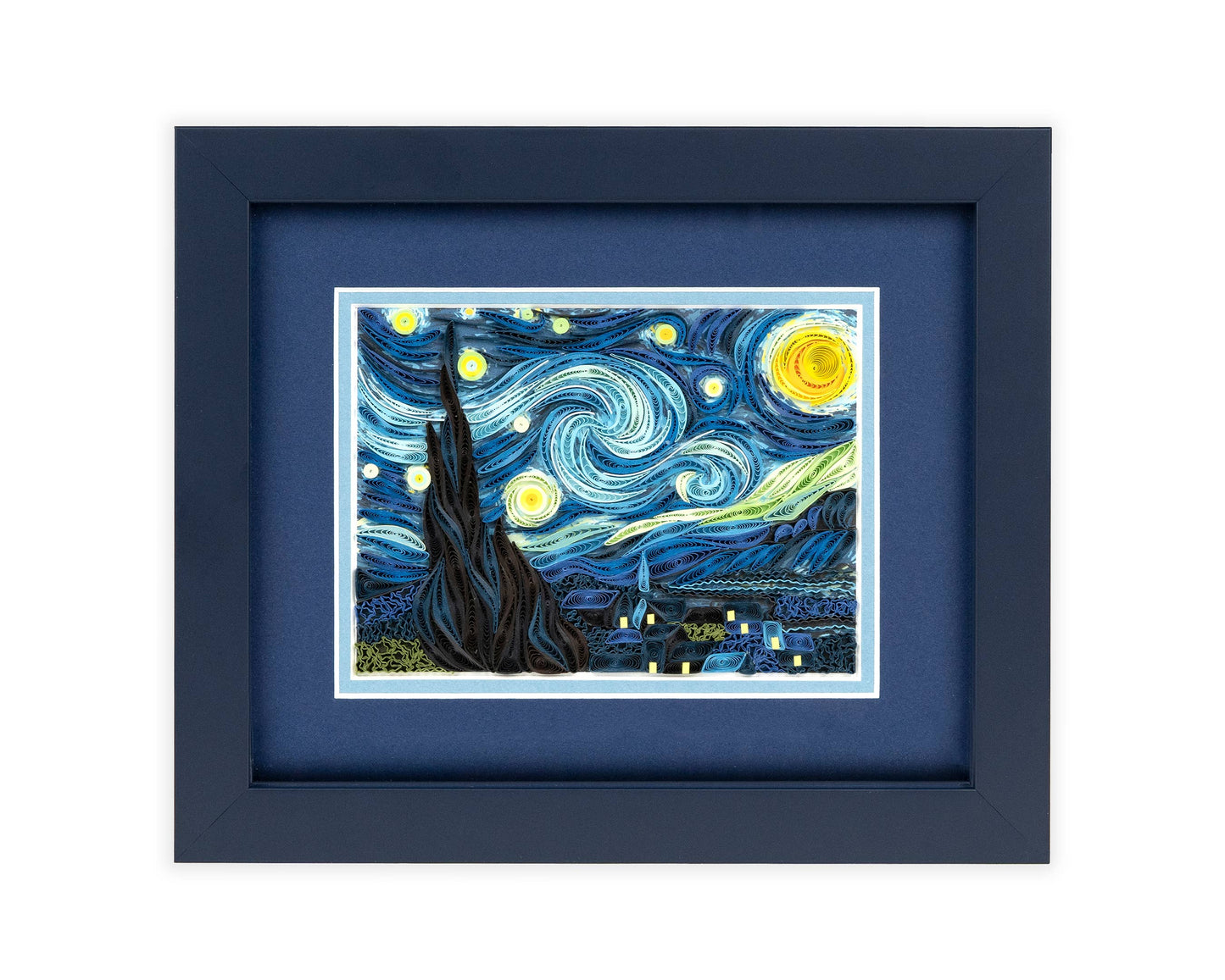 Framed Artist Series - Quilled Starry Night, Van Gogh
