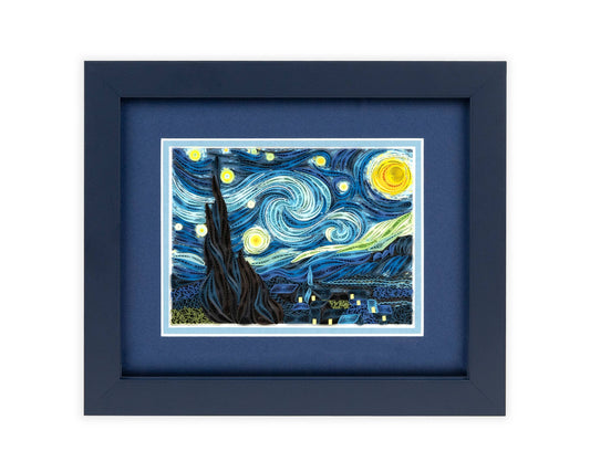 Framed Artist Series - Quilled Starry Night, Van Gogh