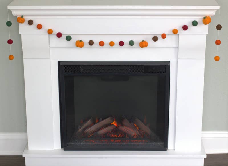 Pumpkin Garland- Burgundy Orange Green Brown