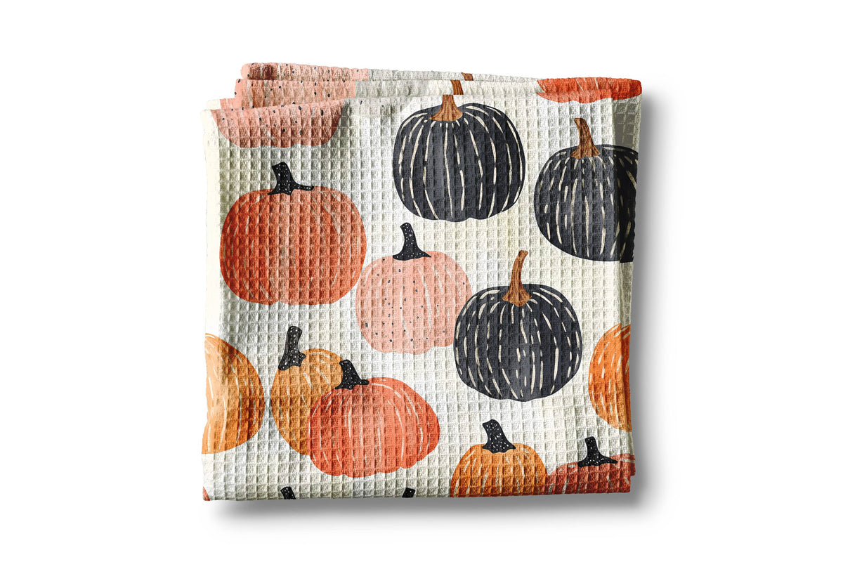 Pumpkin Fall Botanical Floral Autumn Towel
