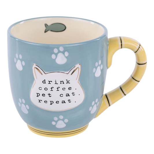 Drink Coffee Pet Cat Repeat Mug