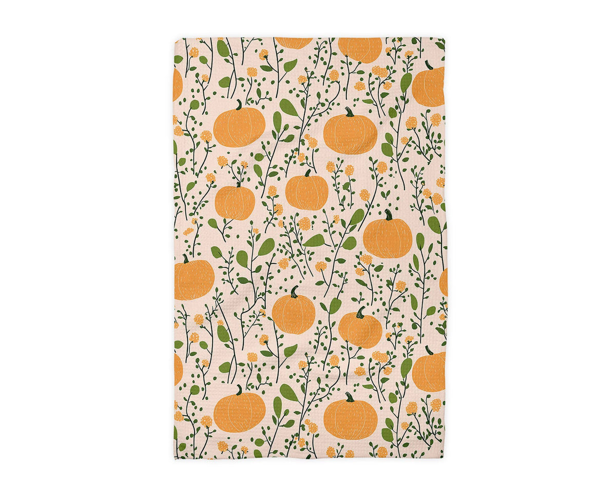 Pumpkin Fall Botanical Floral Autumn Towel