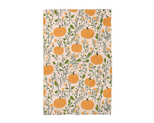 Pumpkin Fall Botanical Floral Autumn Towel