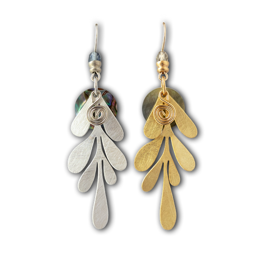 A New Leaf: Abalone / Matte Silver / Fish-hook