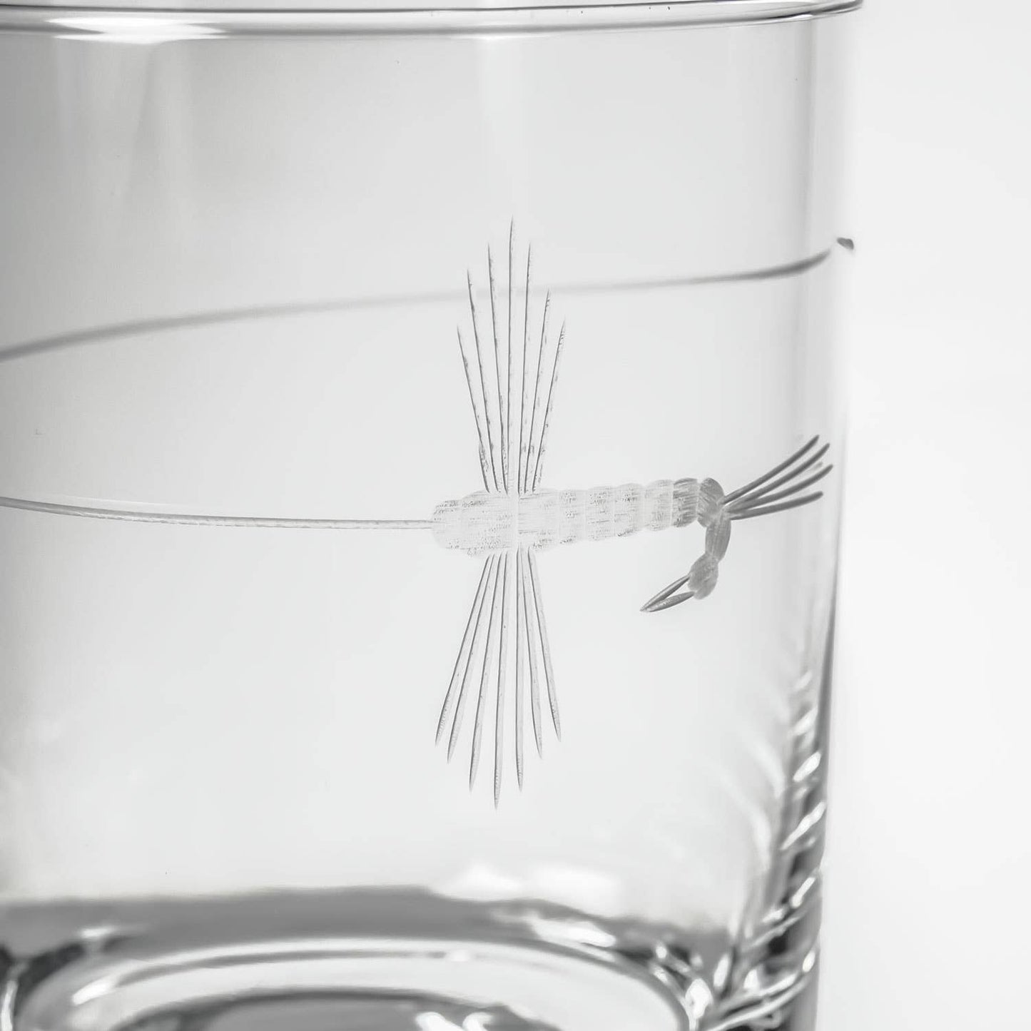 Fly Fishing Double Old Fashioned Glass