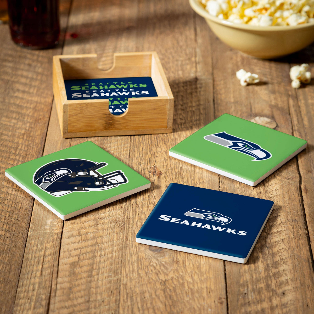 Seattle Seahawks Ceramic Coasters Set/4
