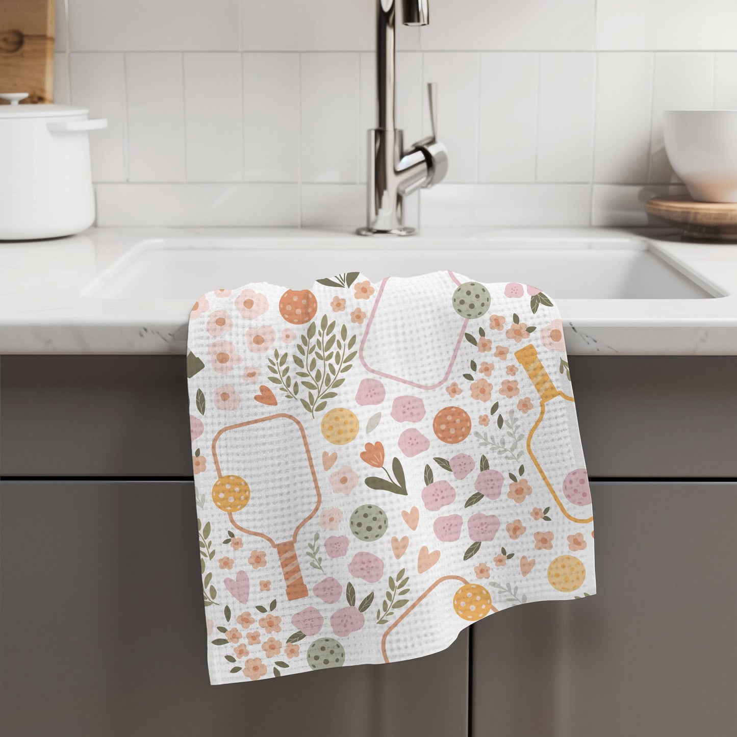 Pickleball Paddle Court Tennis Kitchen Towel