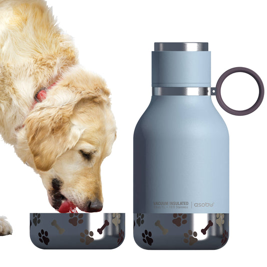 Dog Bowl Water Bottle/Insulated: Black