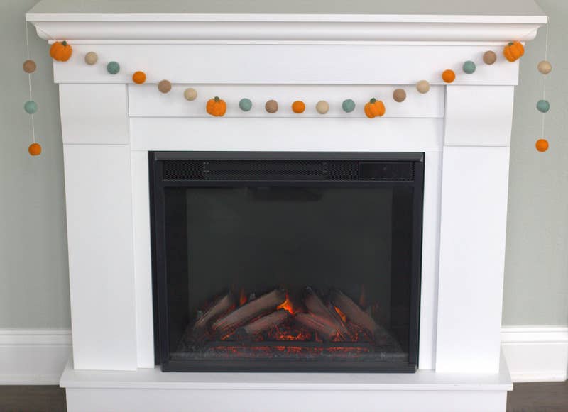 Felt Pumpkin Garland- Orange Teal Tan