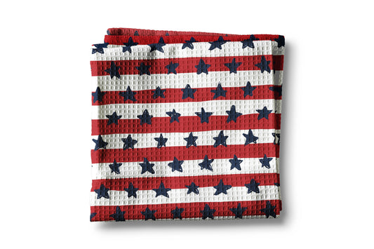 4th July Patriotic Red Stripes Stars Towel