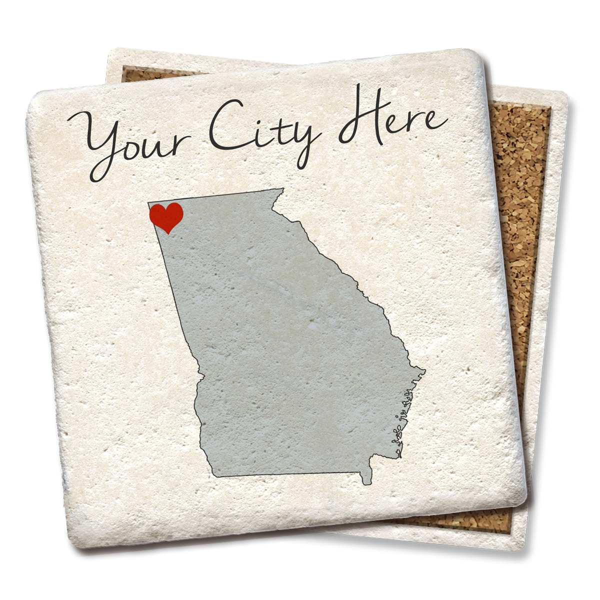 CDA Idaho Silhouette Heart Coaster