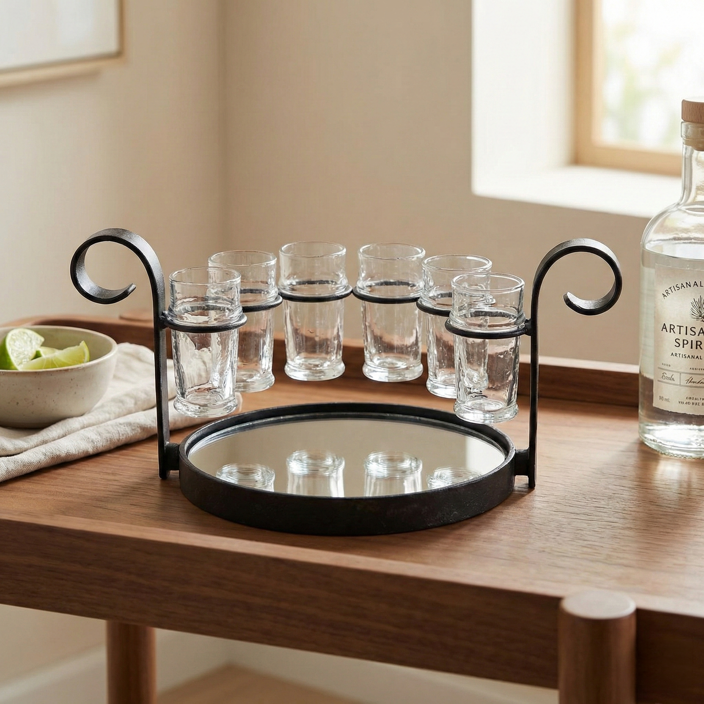 Shot Glass Serving Mirror Black