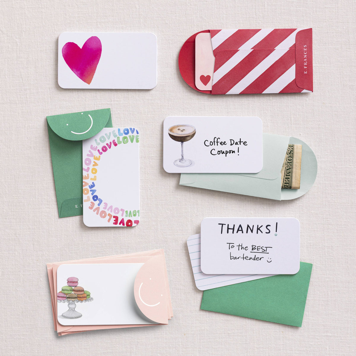 Little Notes® Mini Envelopes Candy Cane Stripe