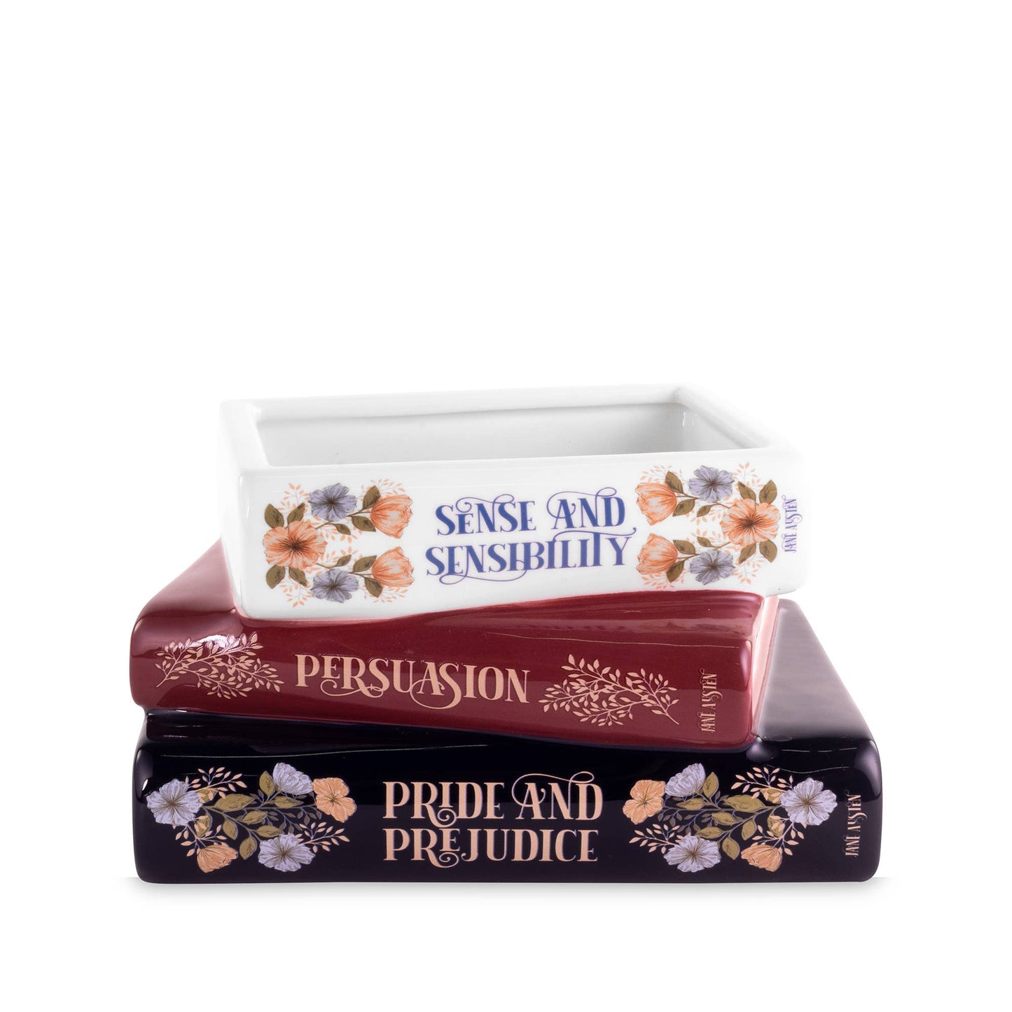 Stacked Books Planter Jane Austen