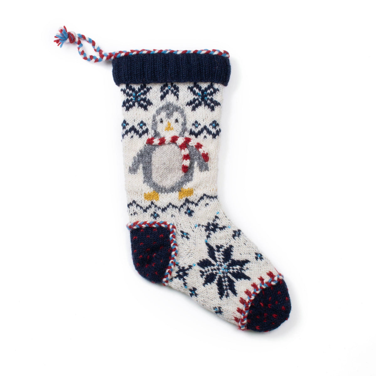 Penguin Holiday Knit Christmas Stocking