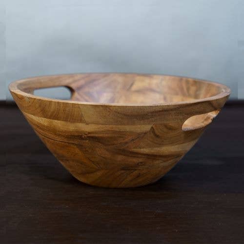 Wood Bowl w/ Handles, SM, 3