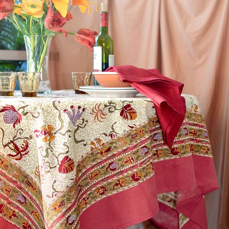 Fleurs des Indes | French Tablecloths: 71" x 106"