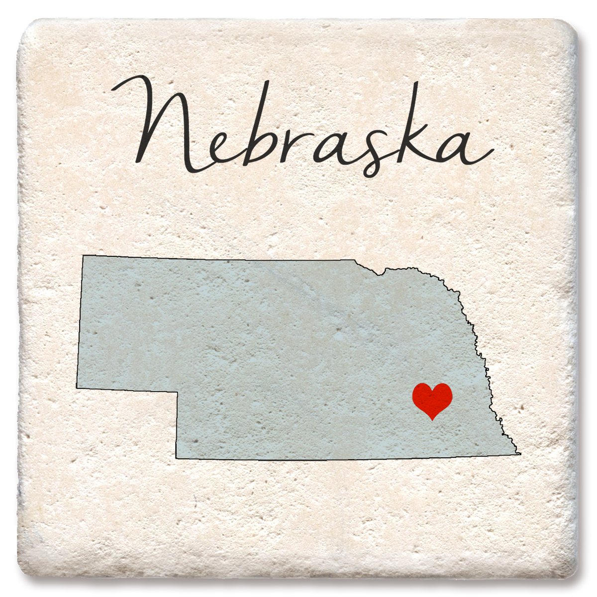 CDA Idaho Silhouette Heart Coaster