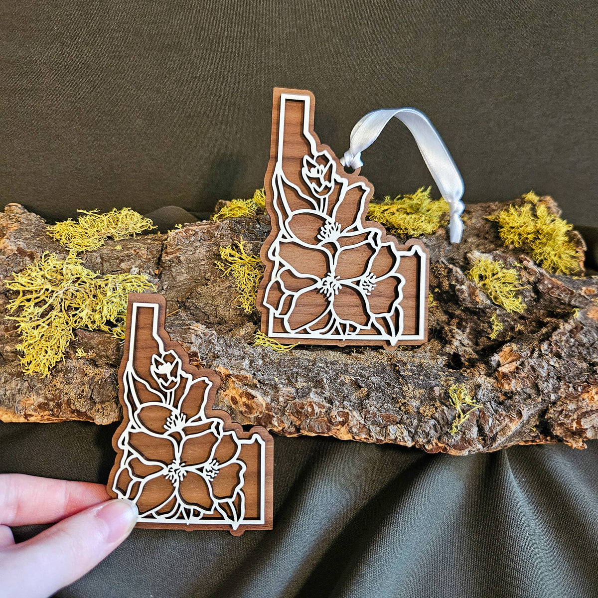 Idaho State Flower Syringa Wood Ornament