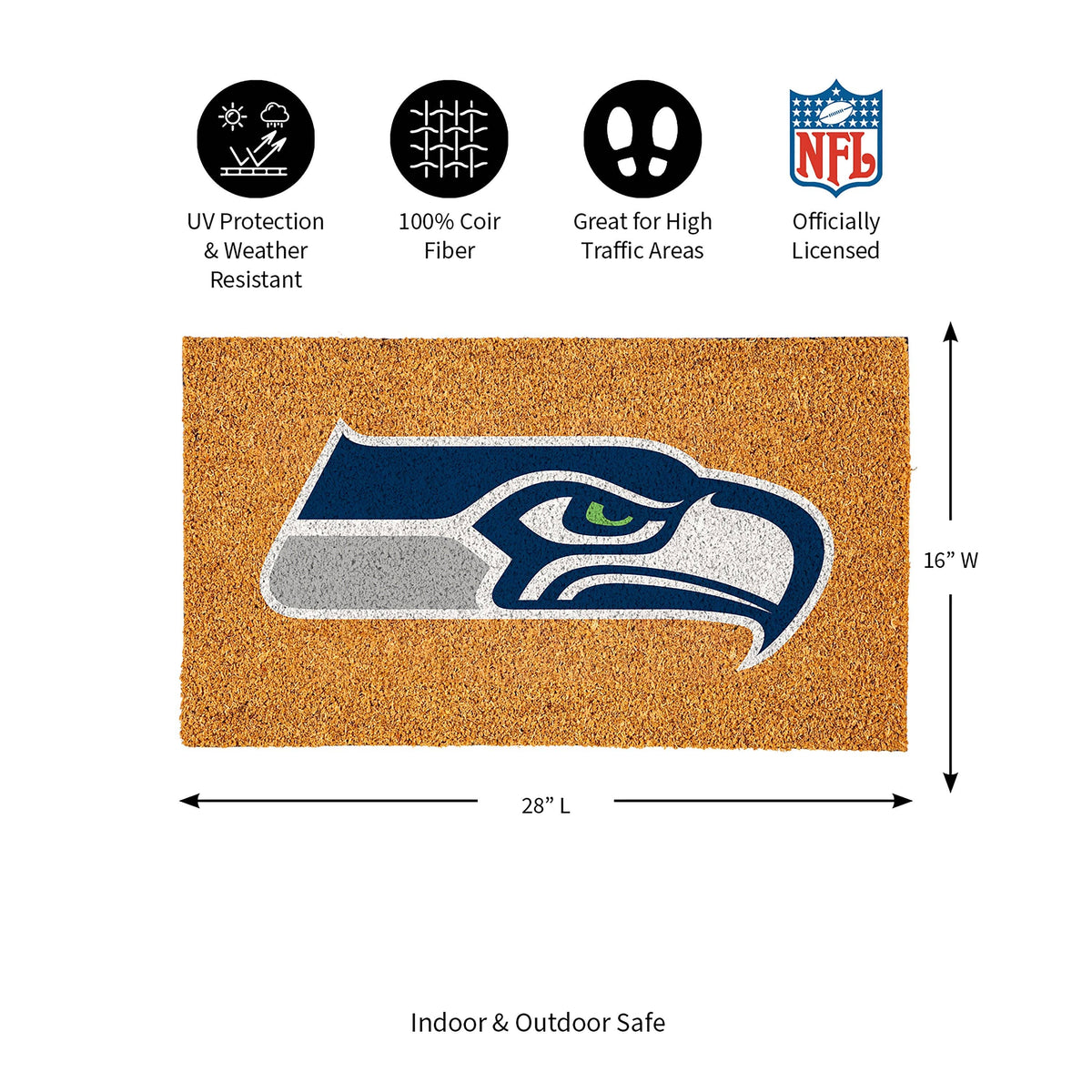 Seattle Seahawks Coir Mat 16x28