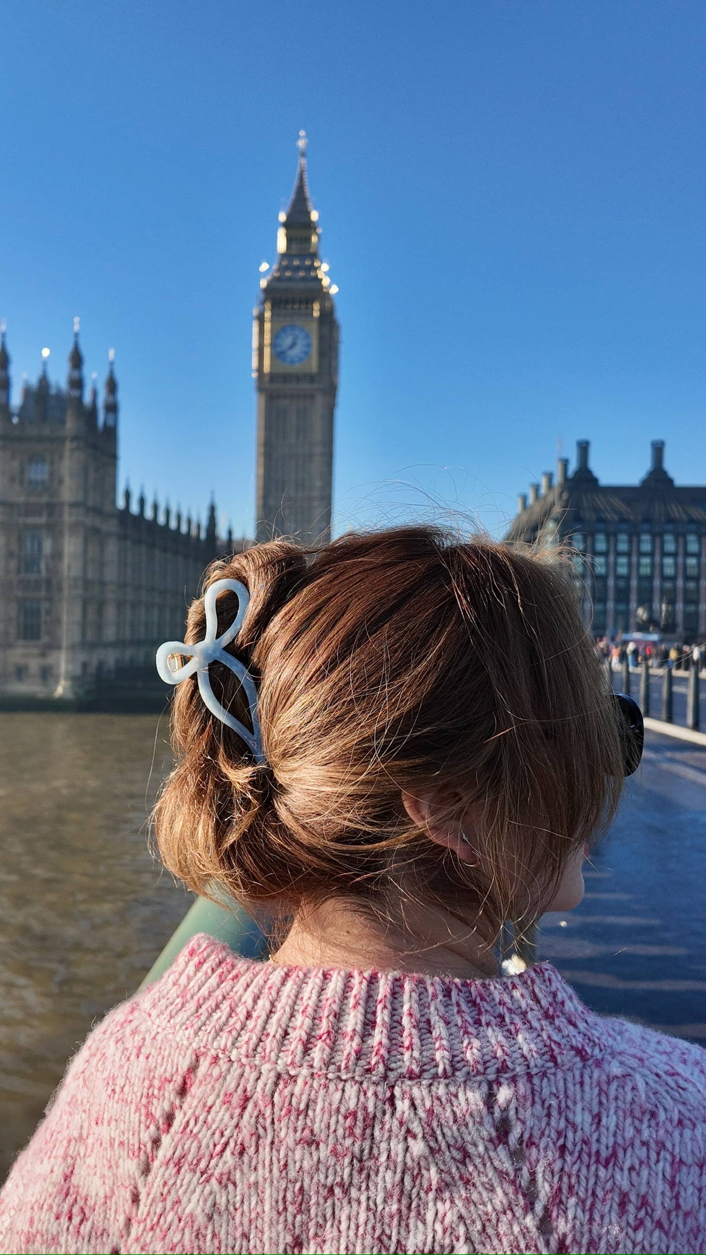 Ballet Bow Acetate Claw Clip: Pale Pink