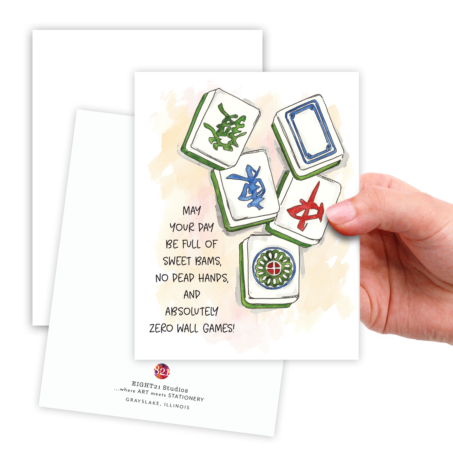 Mahjong Tile Game Mahjong Greeting Card