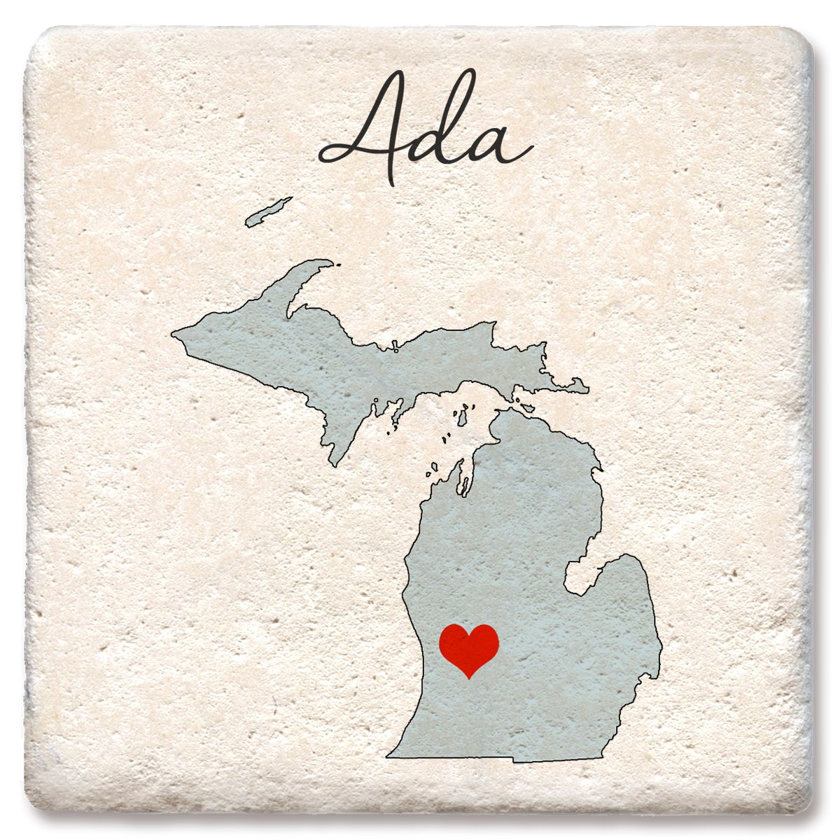 CDA Idaho Silhouette Heart Coaster