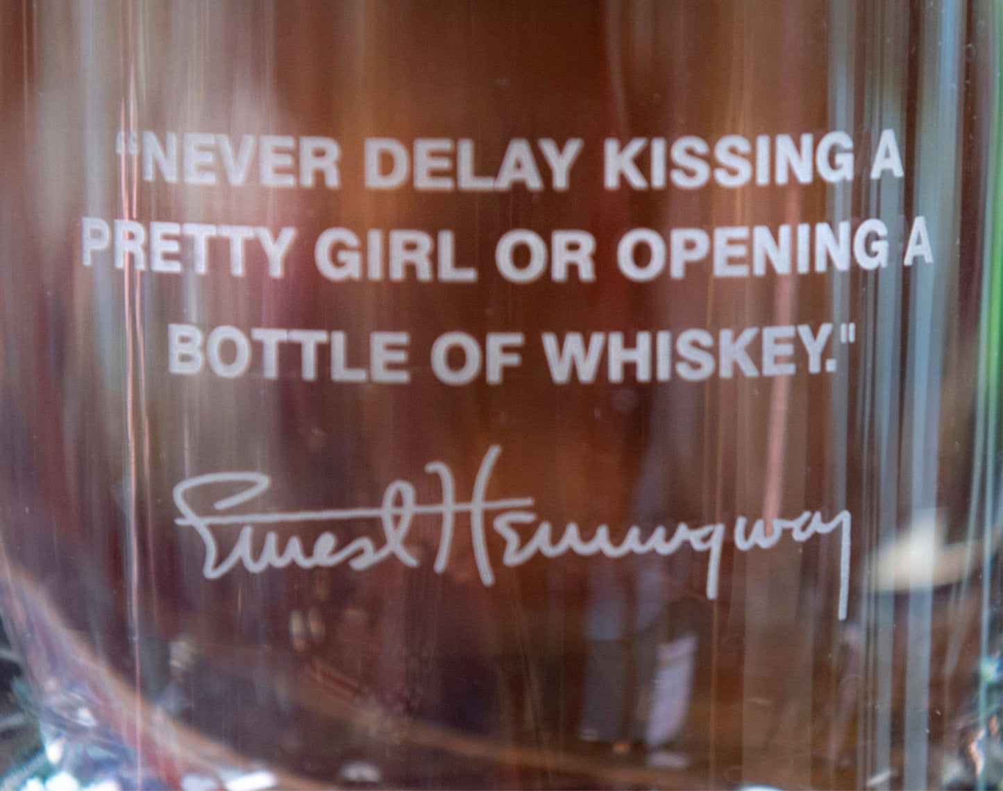 Ernest Hemingway Quote Glass