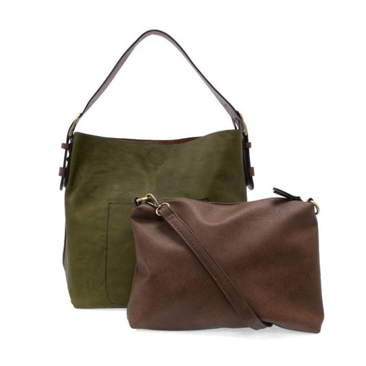 Hobo Handbag Olive Brine/Coffee Handle